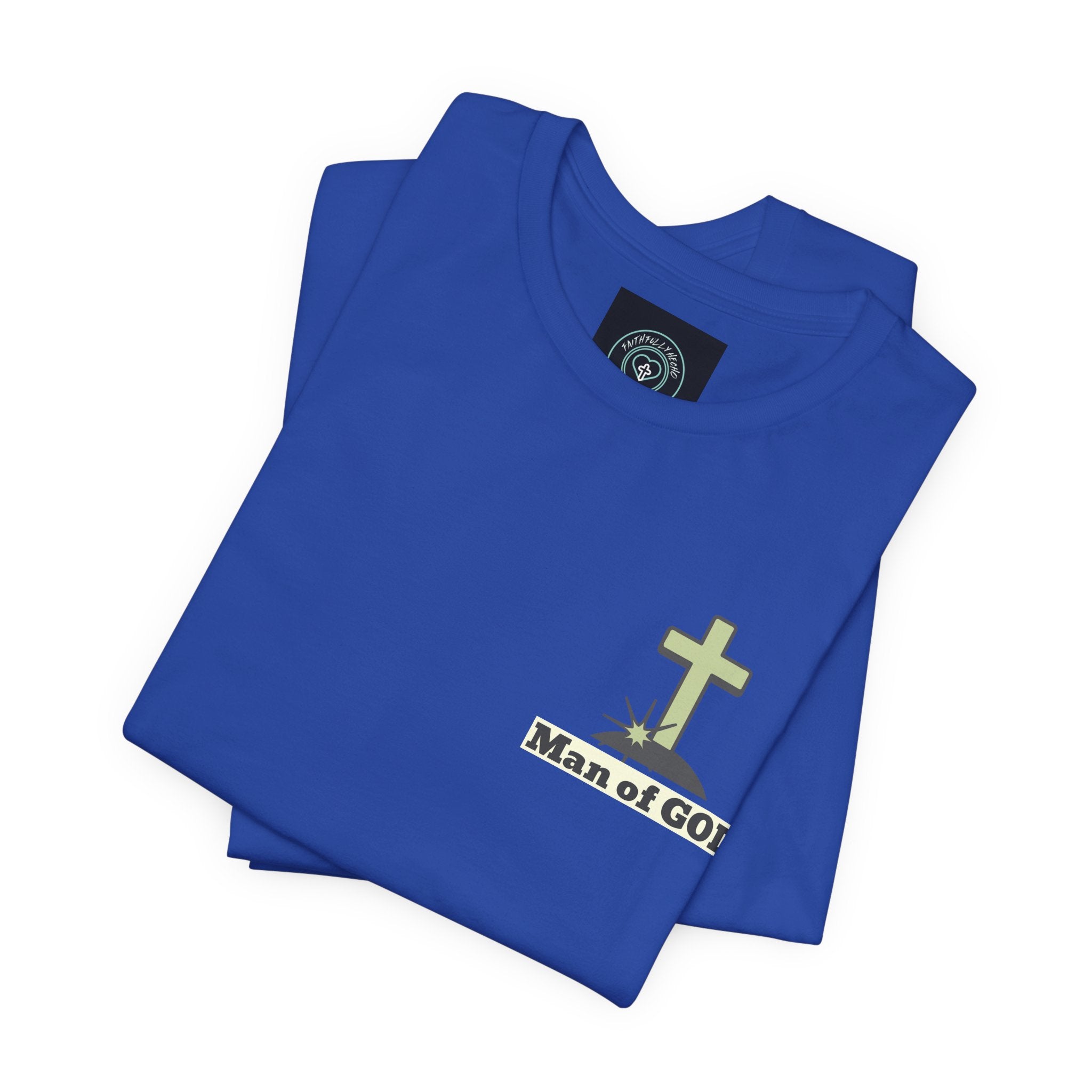 Men's Tshirt - 1 Corinthians 16:13 Bible Verse Design. Man of God, Stand firm in the Faith