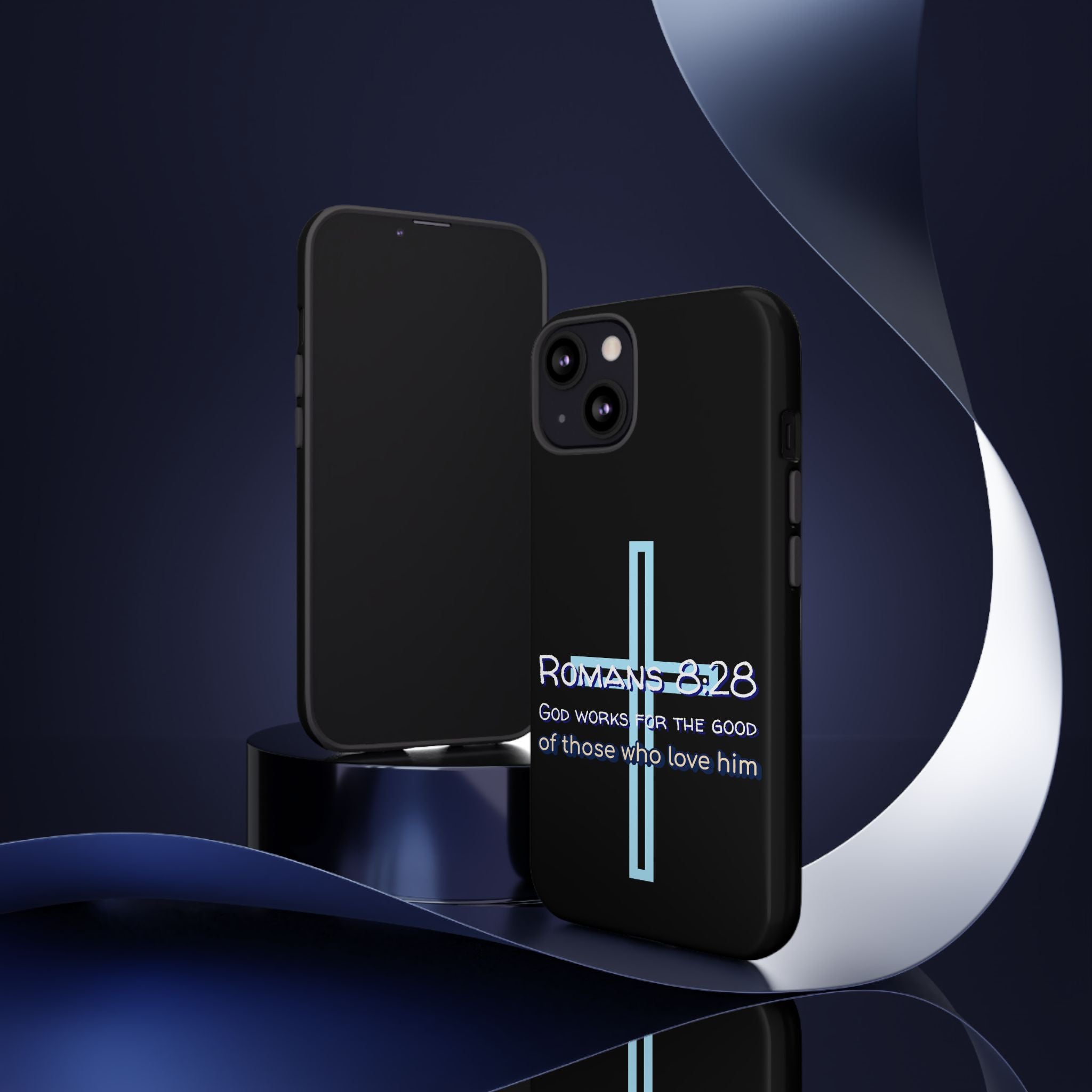 Christian Phone Case for iPhone series, Tough Phone Case, Romans 8:28 Inspirational Gift, Faith-Based Phone Cover, Religious Style, Durable Cell Case