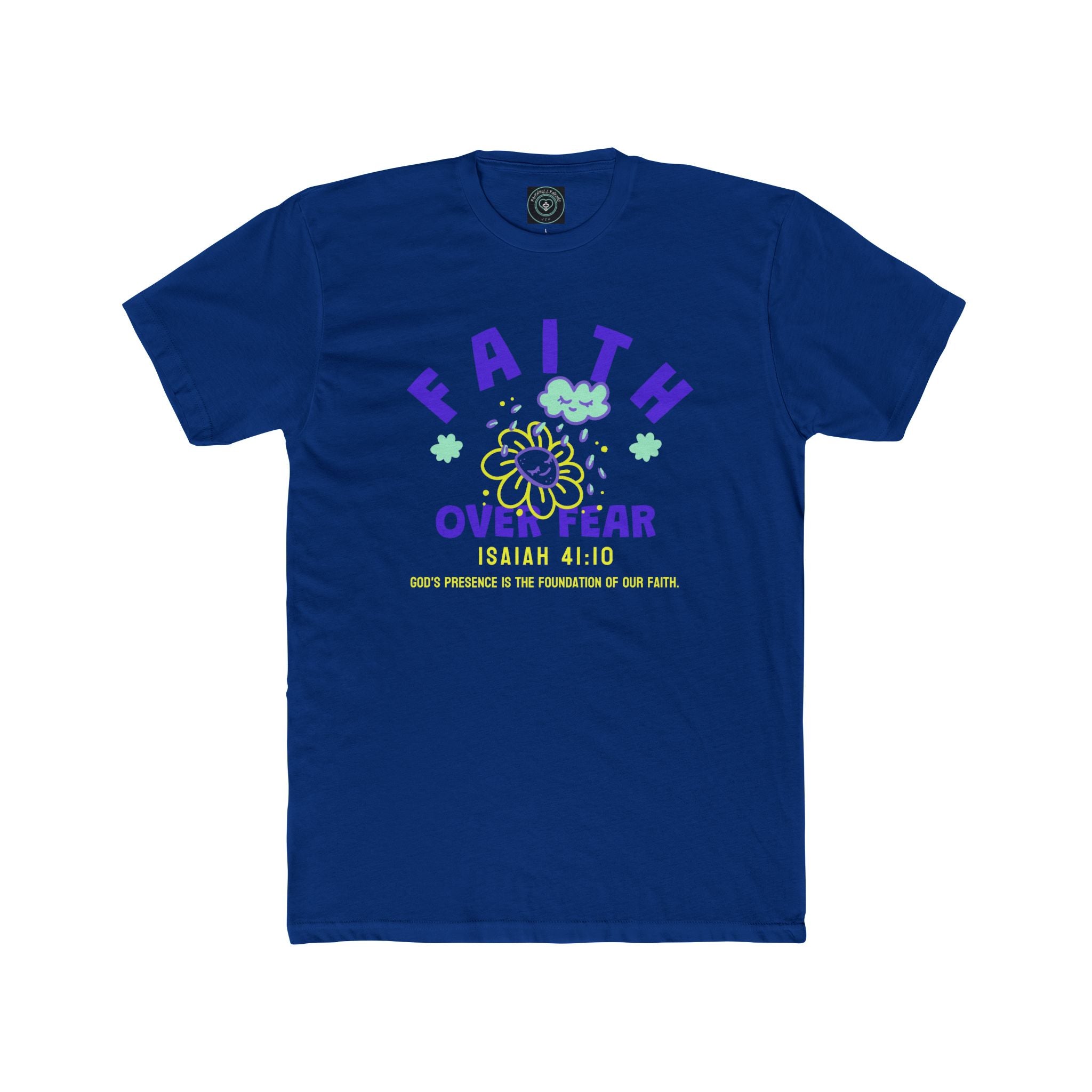 Faith Over Fear Faith-Inspired Cotton Crew Tee, Bible Verse Tee | Isaiah 41:10 | Christian T-Shirt, Inspirational Apparel, Gift for Believers