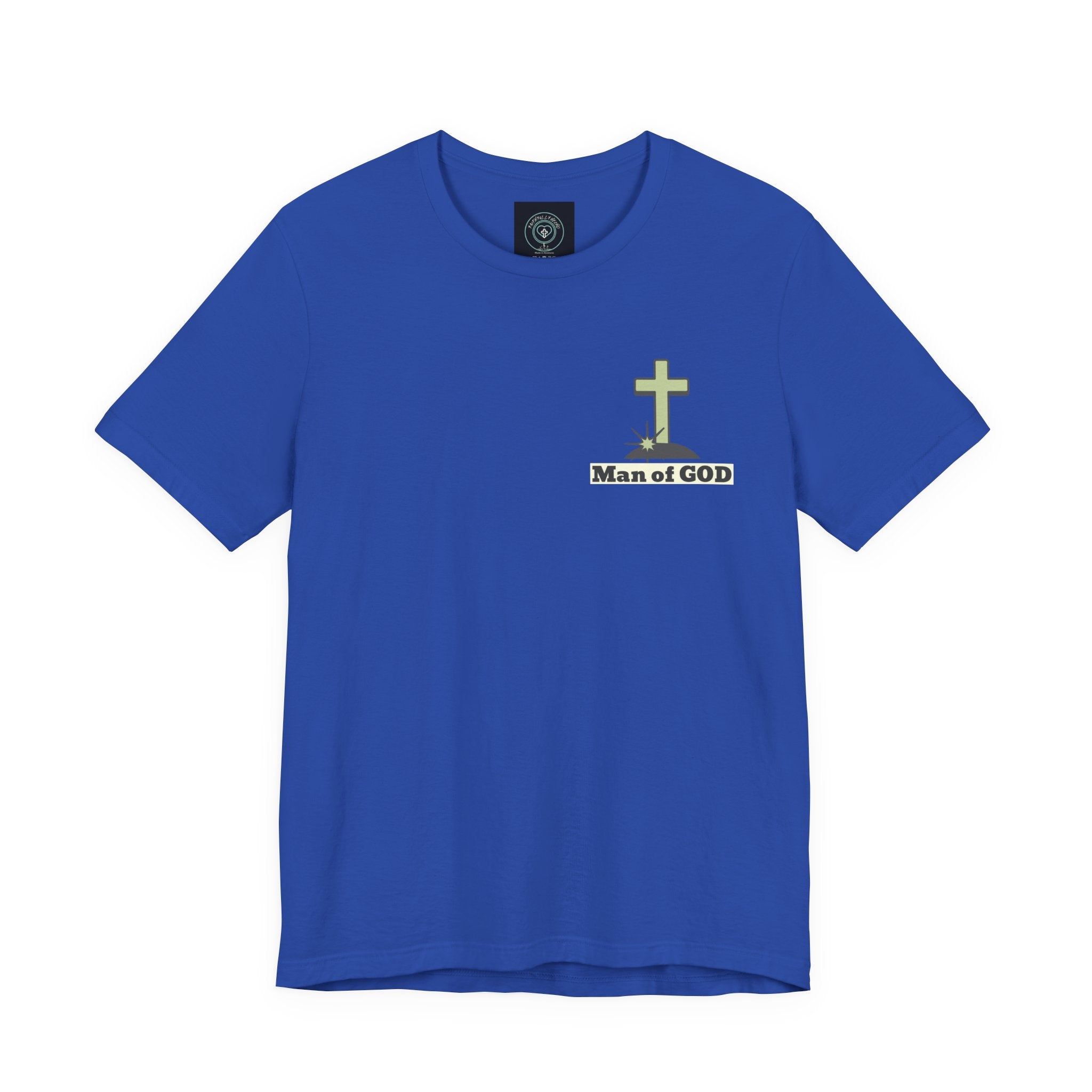 Men's Tshirt Colorful Fonts  - 1 Corinthians 16:13 Bible Verse Design. Man of God, Stand firm in the Faith