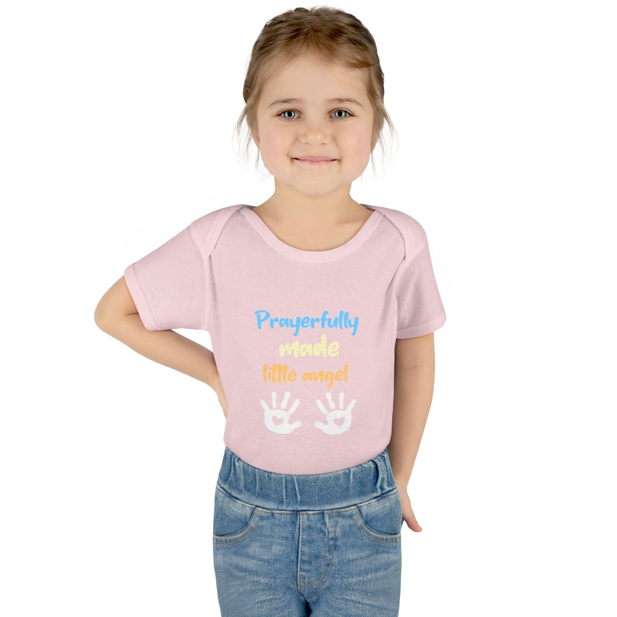 Prayerfully made Infant Bodysuit, Cute Baby Outfit, Baby Shower Gift Girl or Boy, Newborn Clothes, Christian Baby Apparel