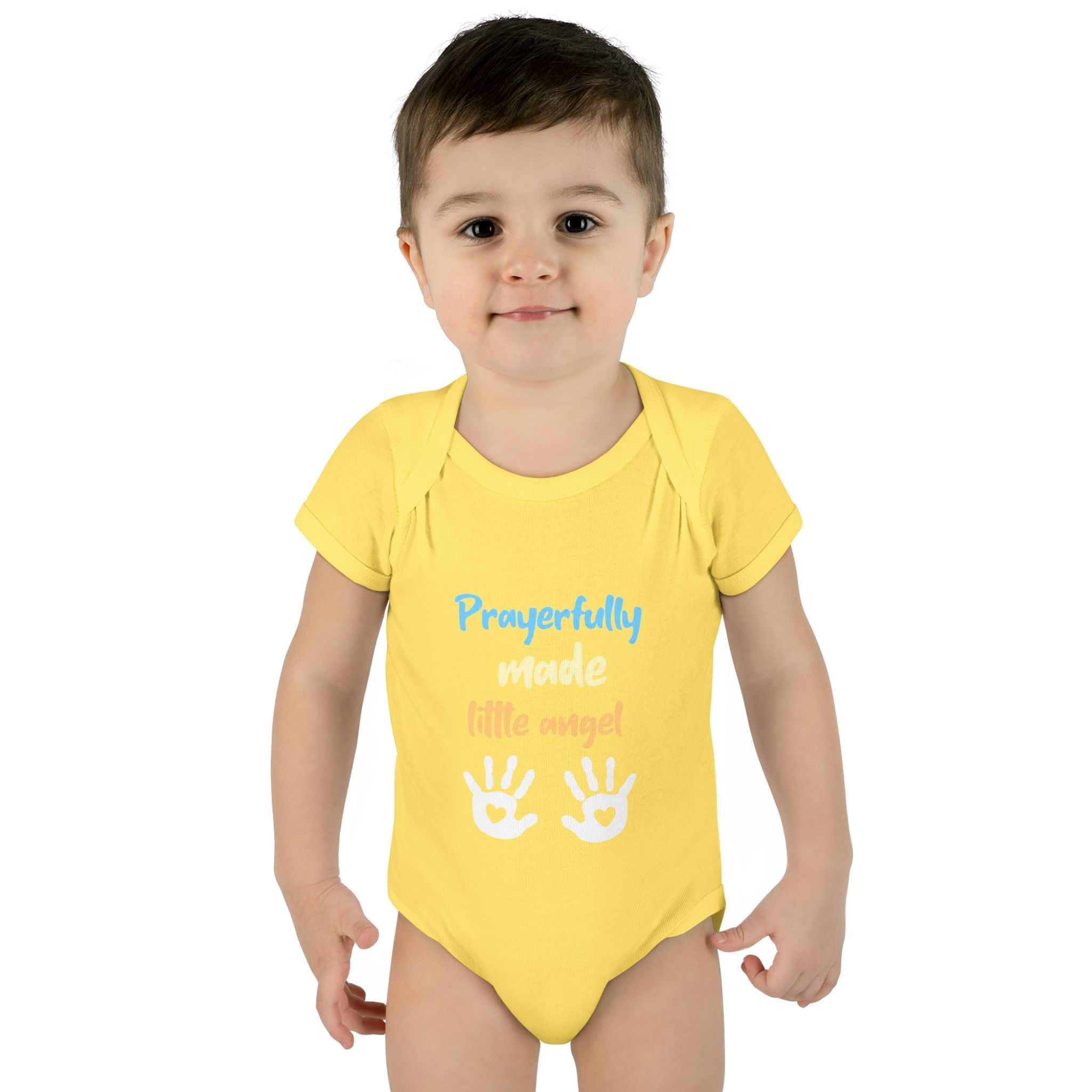 Prayerfully made Infant Bodysuit, Cute Baby Outfit, Baby Shower Gift Girl or Boy, Newborn Clothes, Christian Baby Apparel