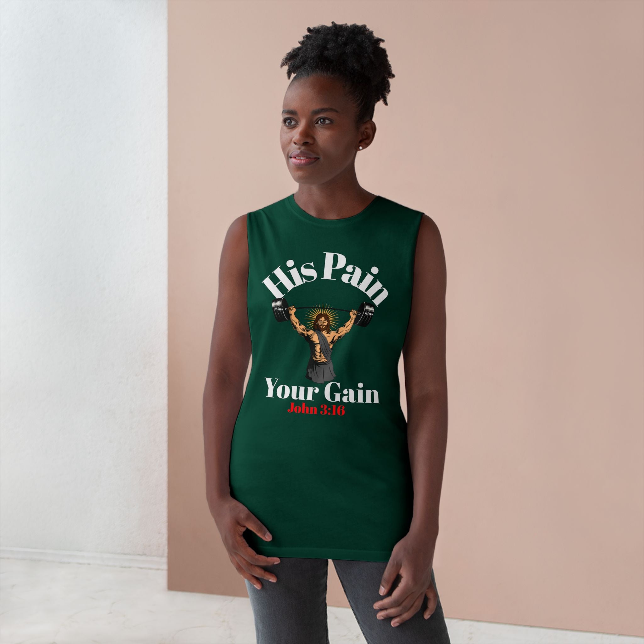 Unisex Workout Tank Top with Motivational Christian Faith Quote, Fitness Top, Gym Wear, Attire, Casual Summer Wear
