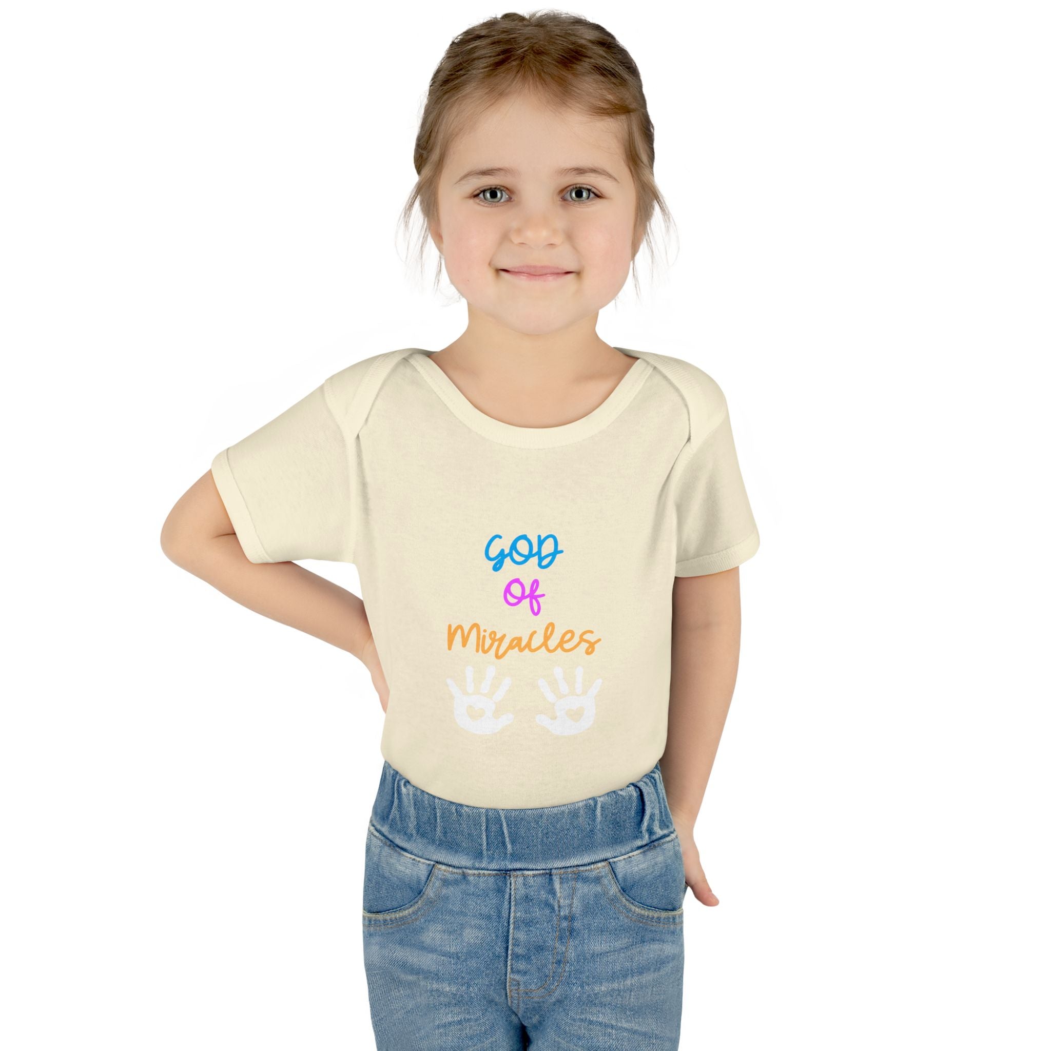 God of Miracles Infant Bodysuit, Cute Baby Outfit, Baby Shower Gift Girl or boy, Newborn Clothes, Christian Baby Apparel