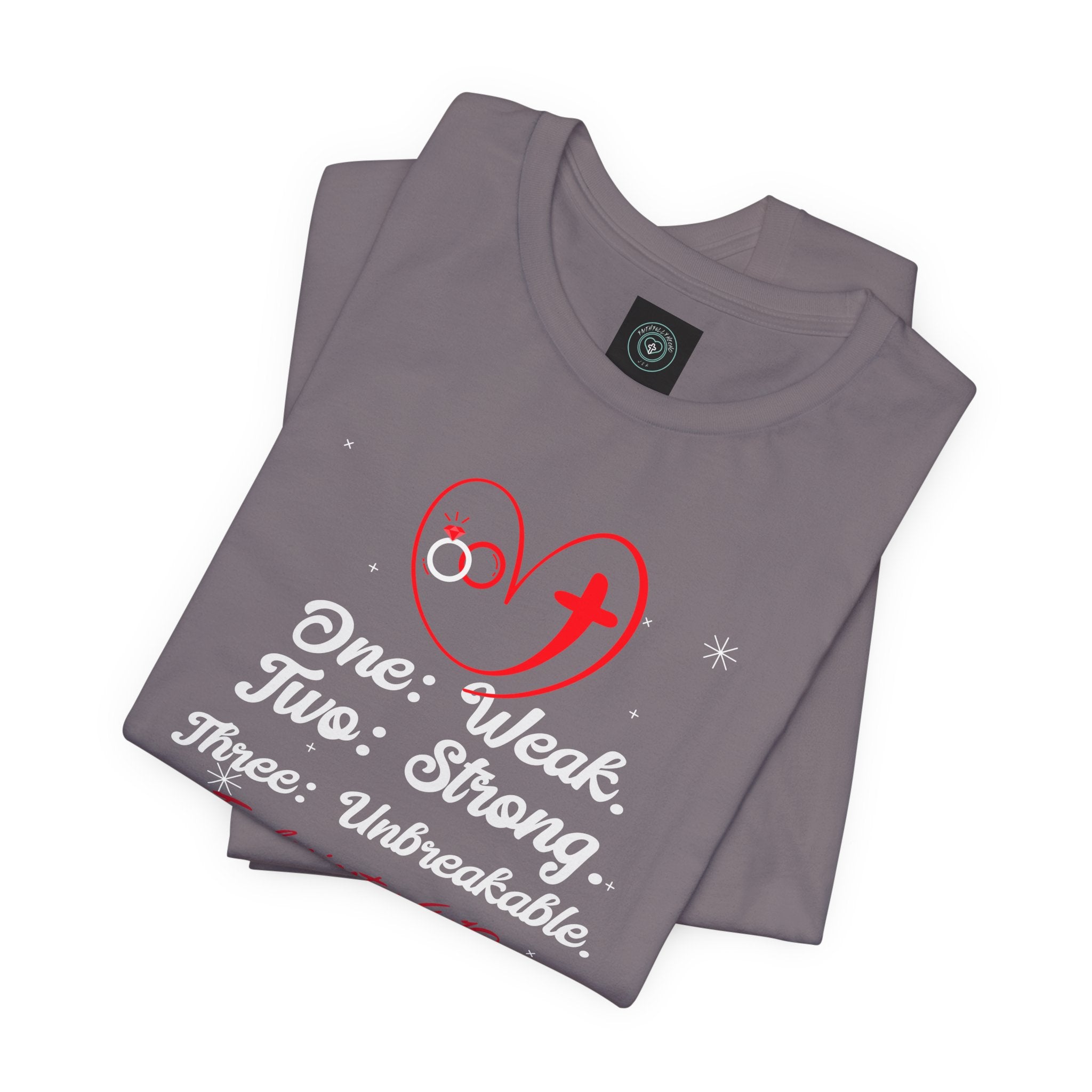 Christian tee for couple Blessing Design. Ideal for Gifts Christian couples, Birthday or Christmas. Inspired on bible verse Ecclesiastes 4:12- With Personalization Option to add wedding date