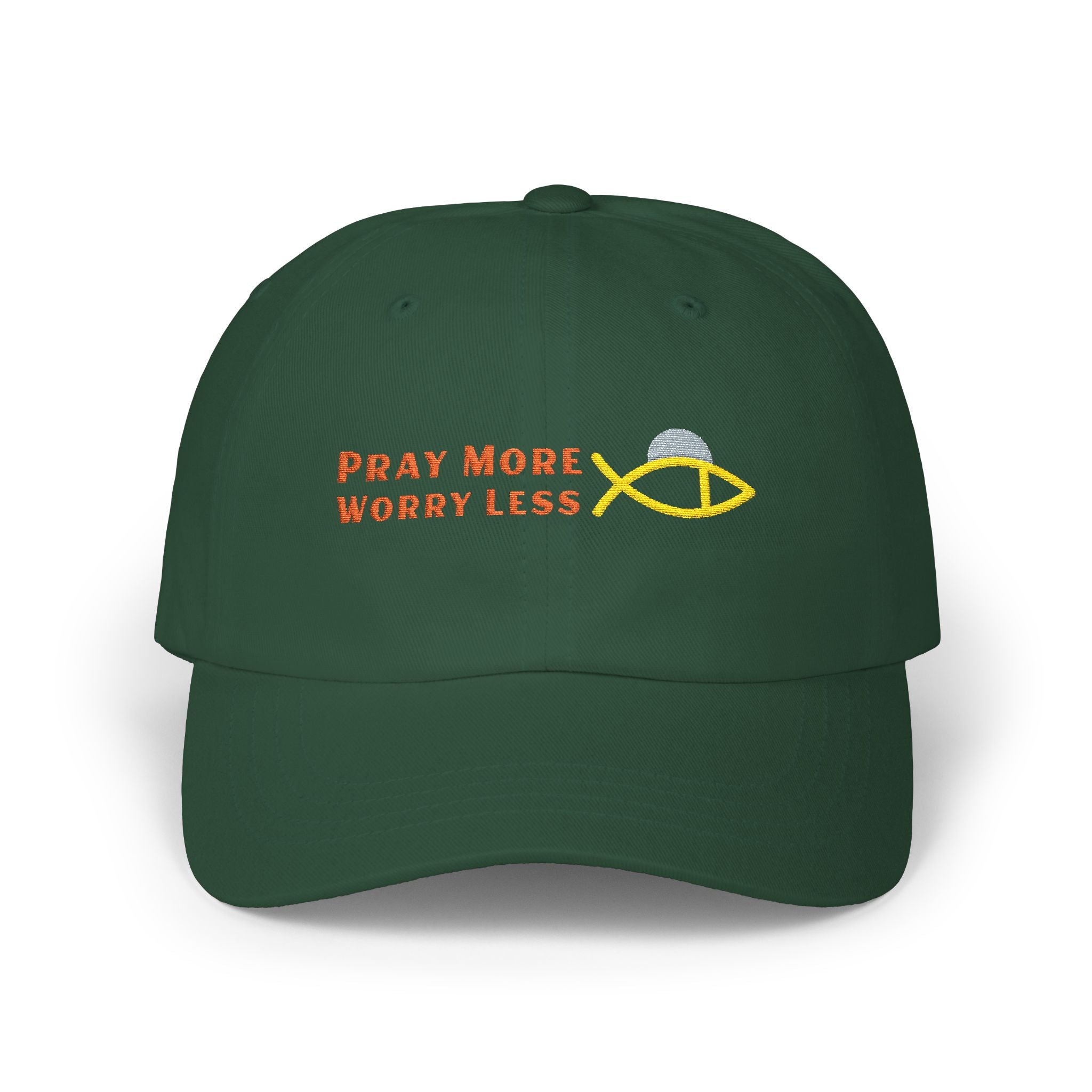 Pray More Worry Less Hat – Unisex Christian Cap – Faith-Based Everyday Headwear- Gift for Him, Father's Day Cap - Faithfully Hecho