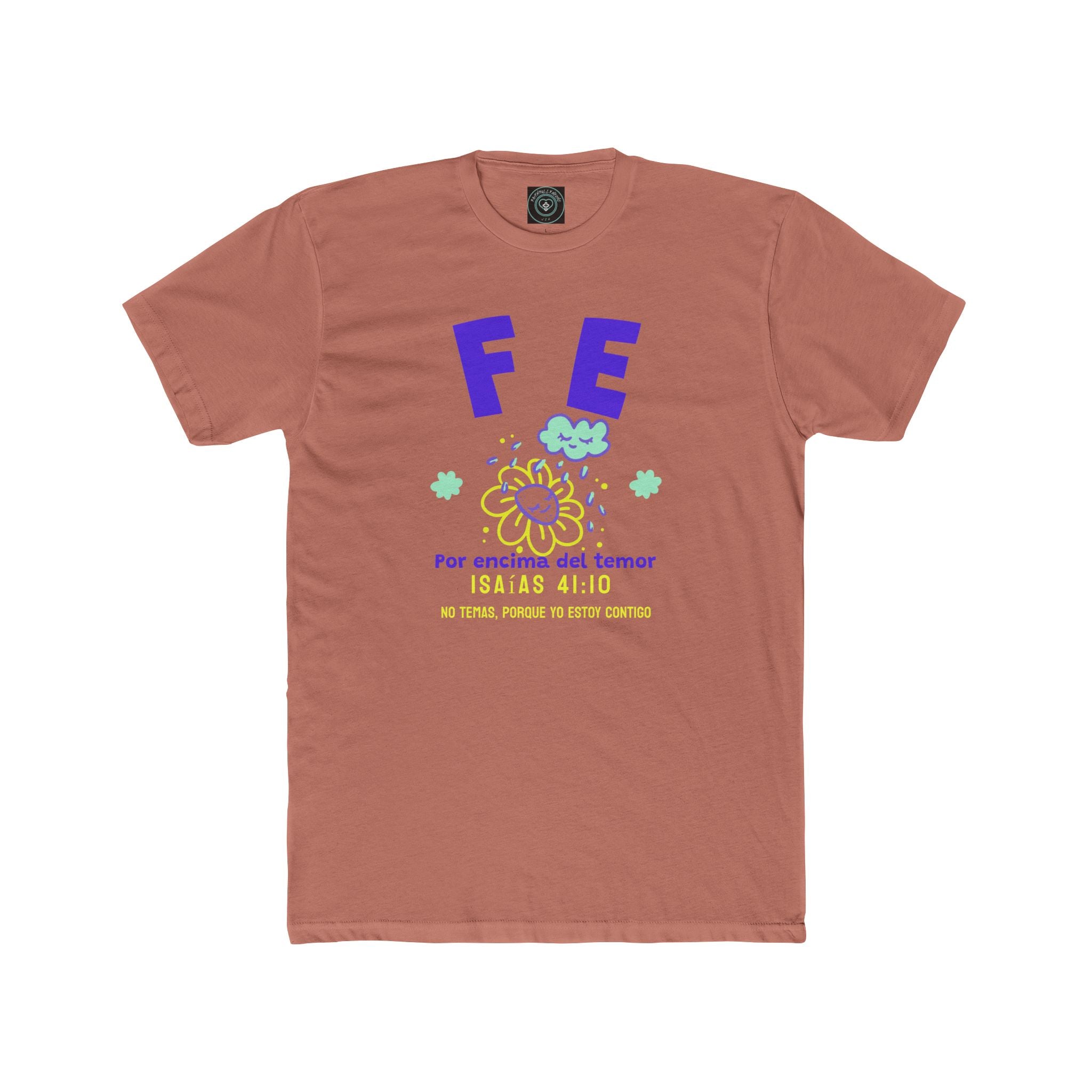 Fe por encima del Temor -Inspired Cotton Crew Tee, Bible Verse Tee | Isaías 41:10 | Christian T-Shirt, Inspirational Apparel, Gift for Believers