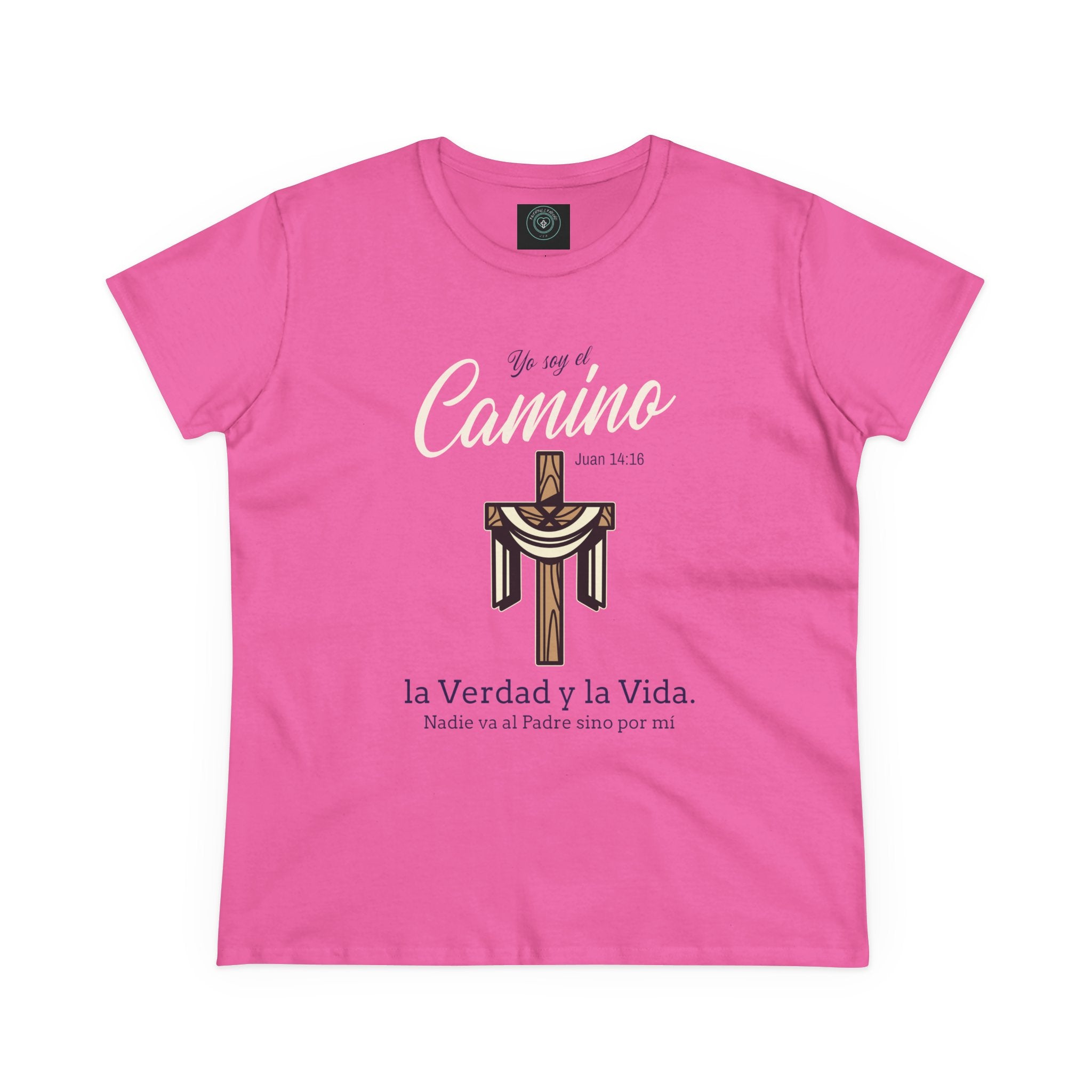 Women's Tee - "Yo soy el Camino, La Verdad y la Vida", Verso  biblico Juan 14:16 - Faithfully Hecho