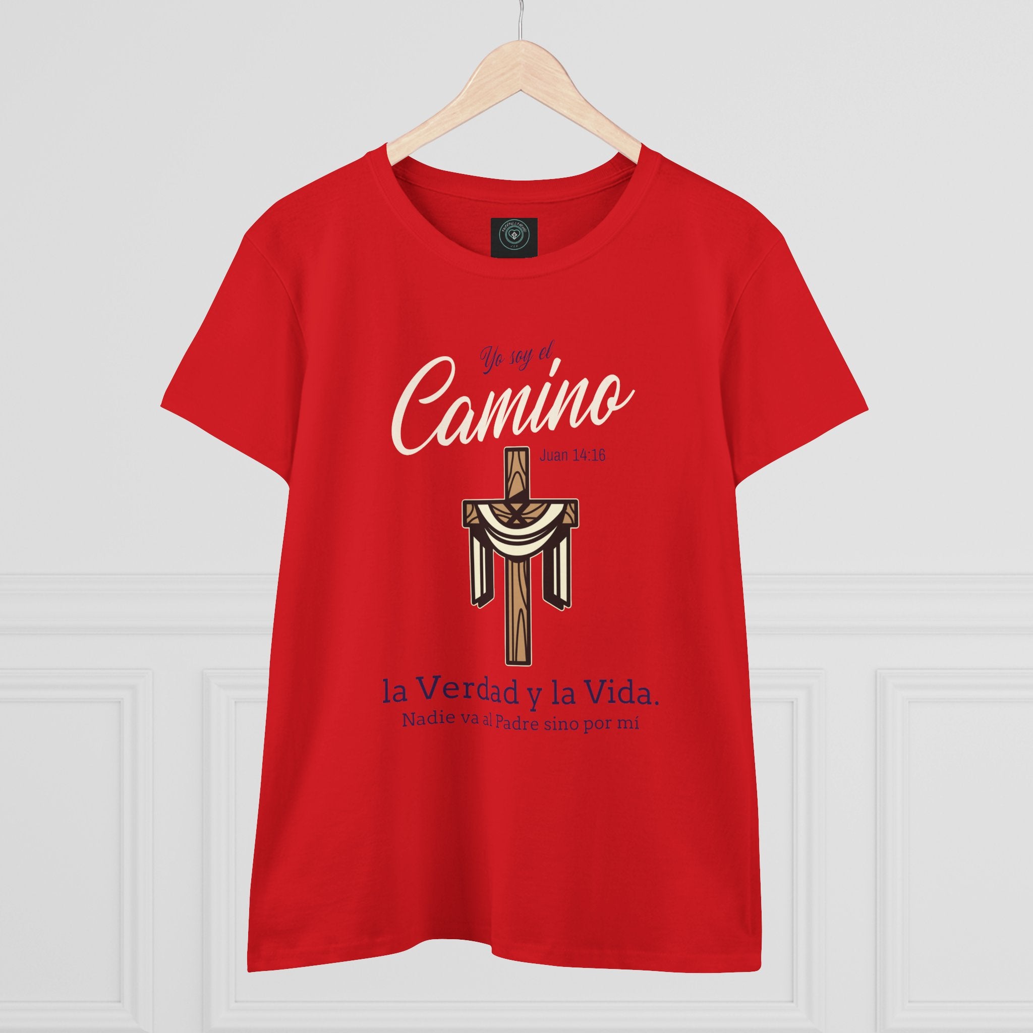 Women's Tee - "Yo soy el Camino, La Verdad y la Vida", Verso  biblico Juan 14:16 - Faithfully Hecho