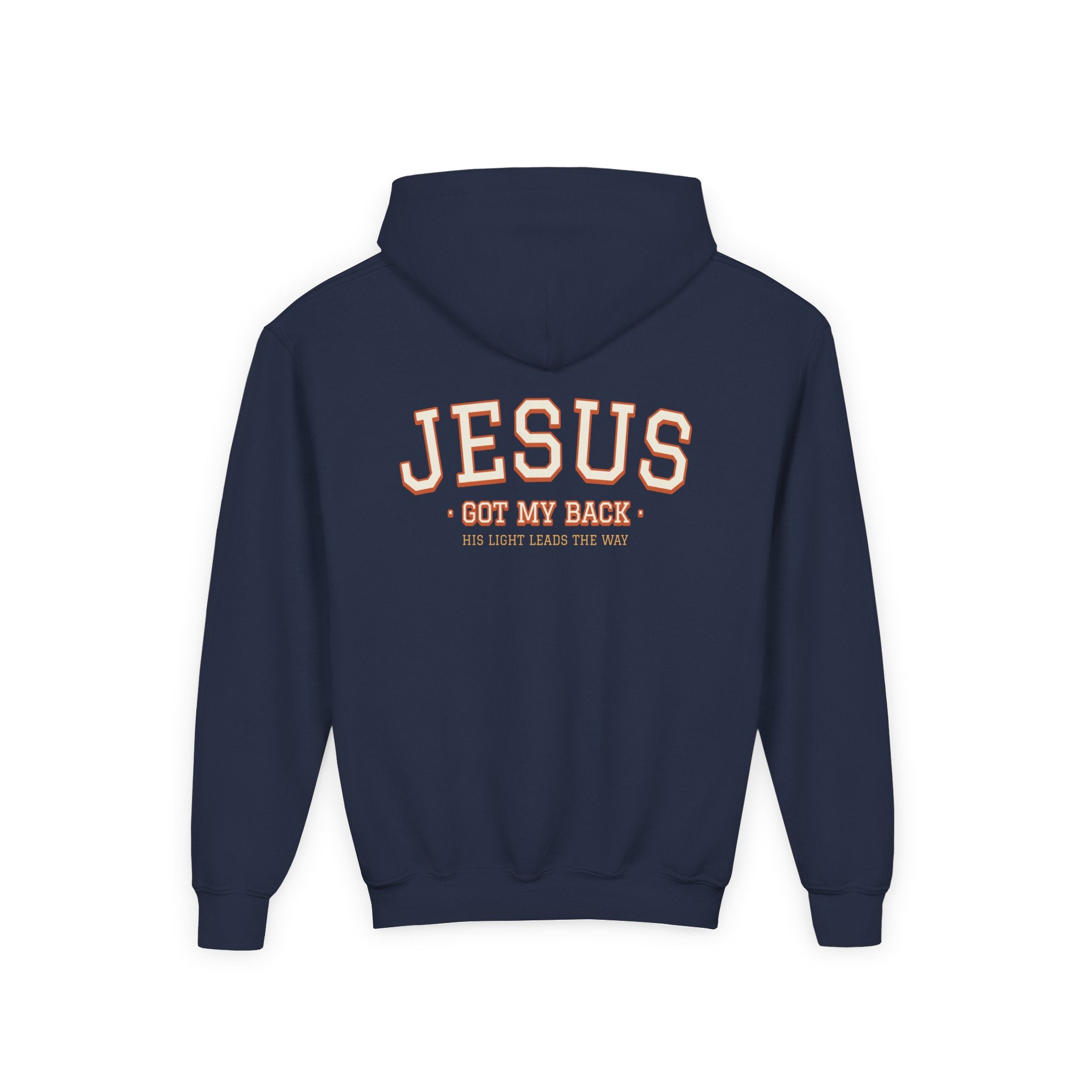 Jesus Got My Back Youth Hoodie - Heavy Blend Sweatshirt - Faith Christian values