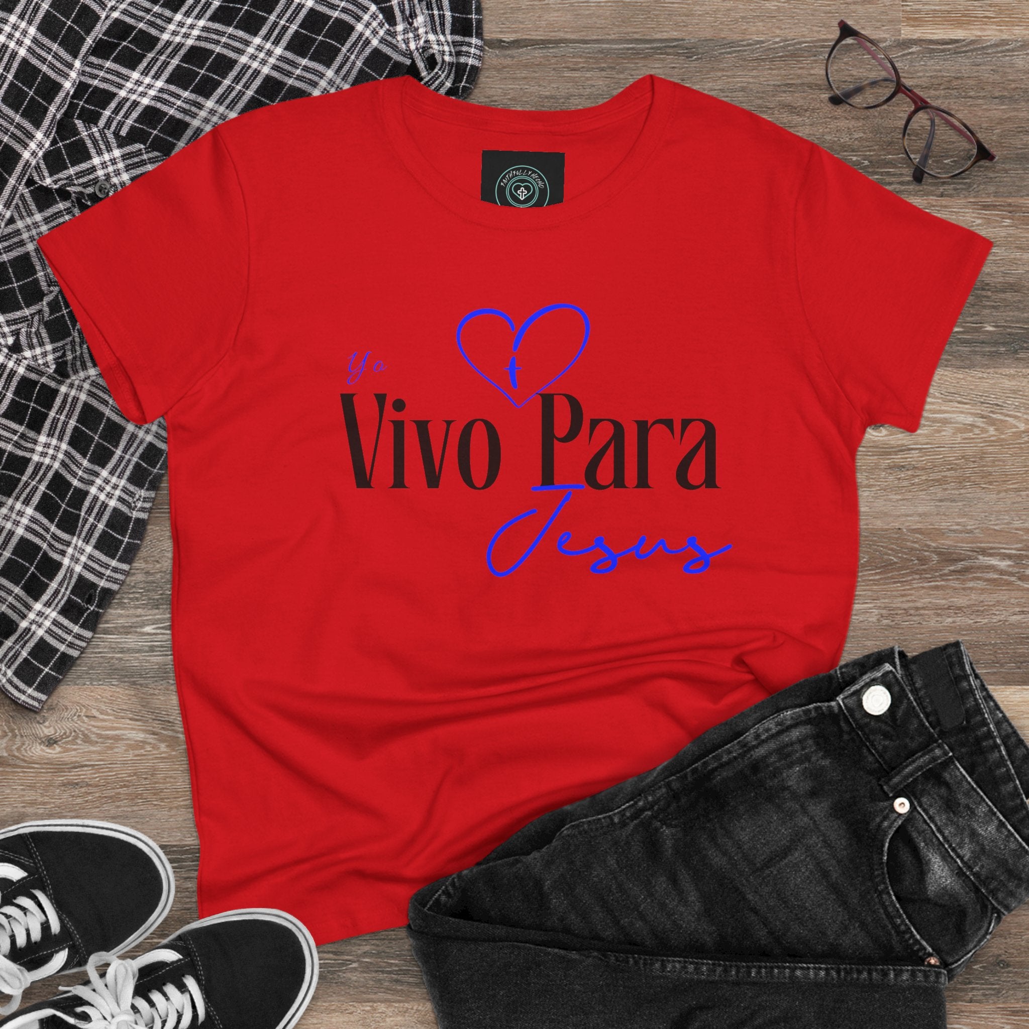 Vivo Para Jesus Cotton Tee, Faith-Based T-Shirt, Christian Apparel, Inspirational Gift, Casual Summer Wear, Religious Statement Top