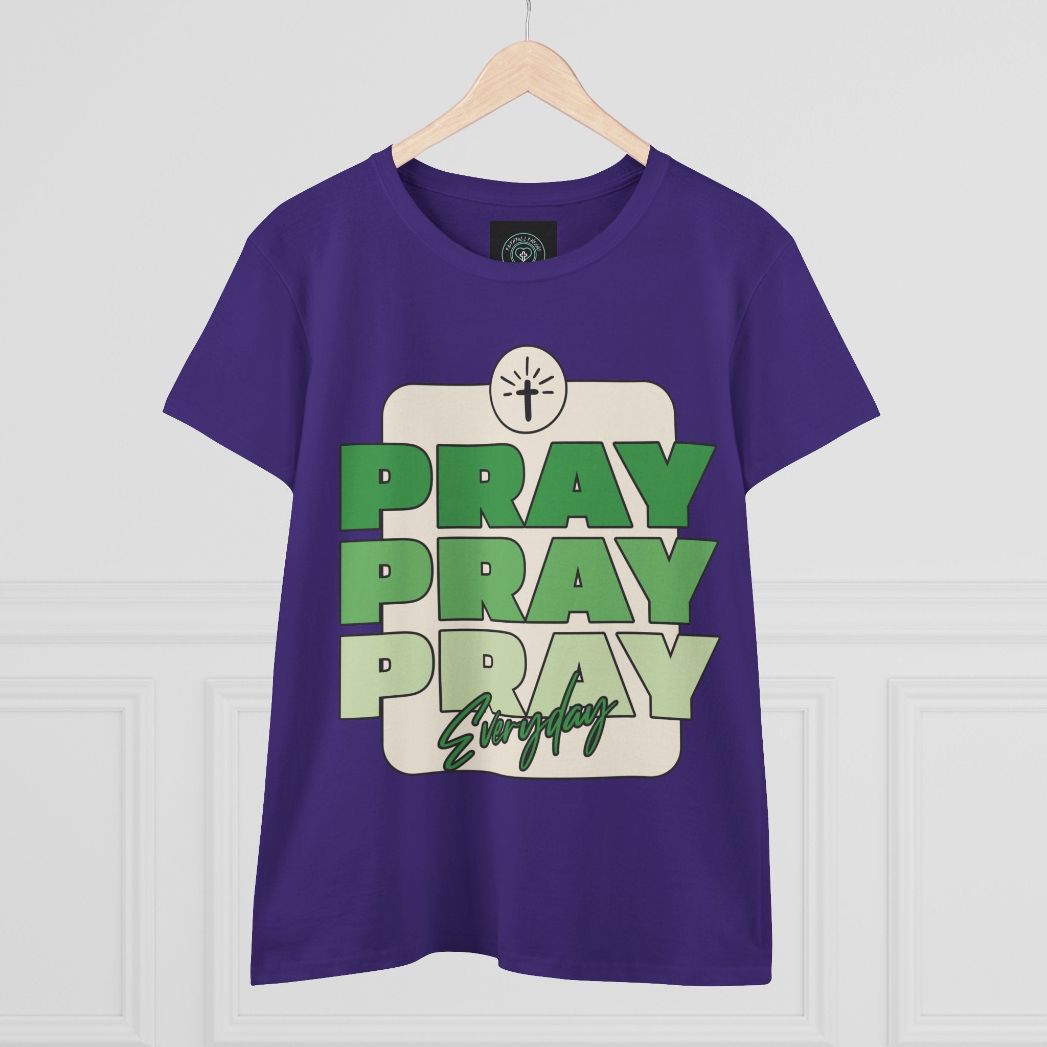 Pray Inspirational Women's Tee, Casual Faith Shirt, Everyday Affirmation Top, Pray Pray Green Graphic Tee, Gift for Her