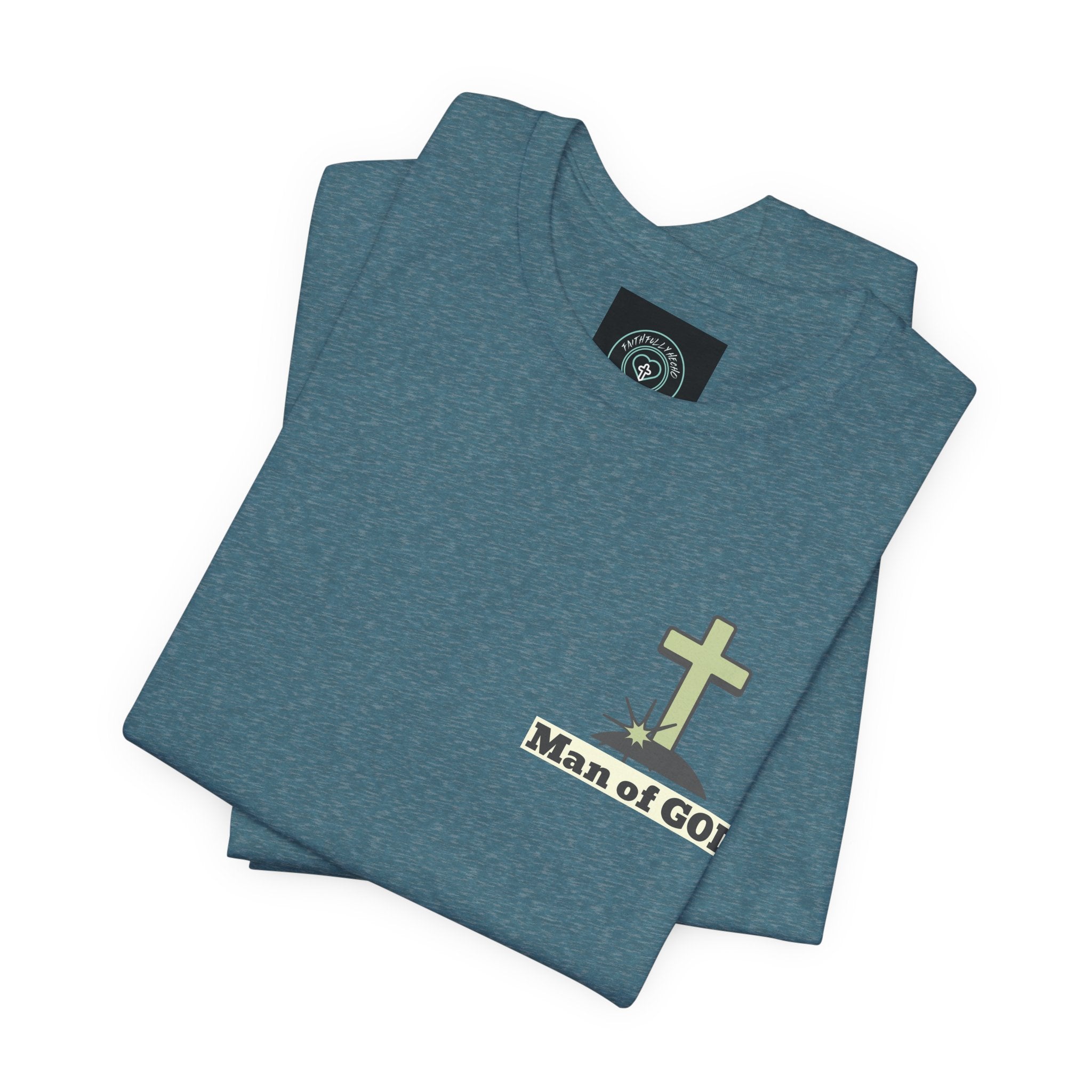 Men's Tshirt - 1 Corinthians 16:13 Bible Verse Design. Man of God, Stand firm in the Faith
